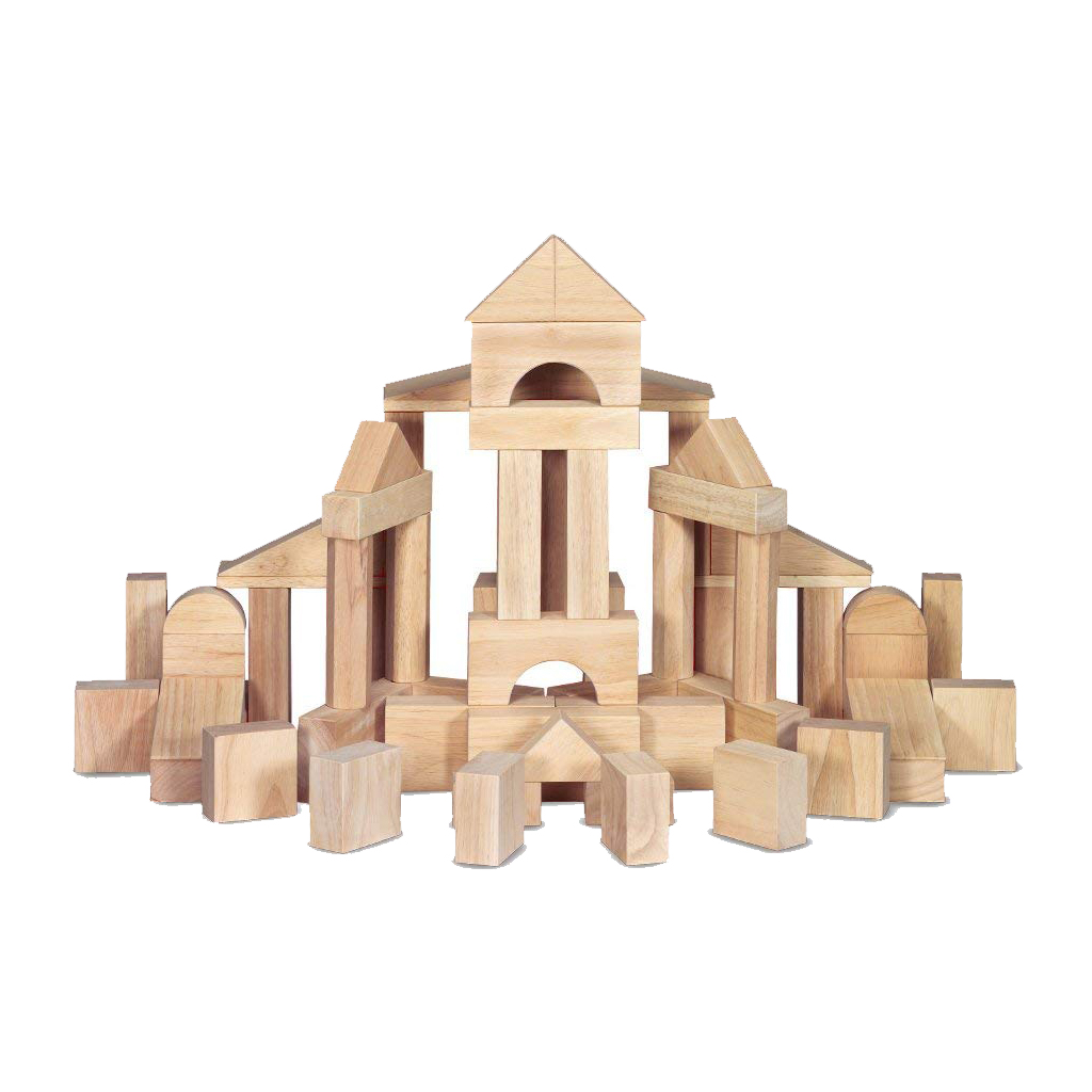 Melissa And Doug 60 Piece Wooden Building Blocks Set Happy Little Tadpole
