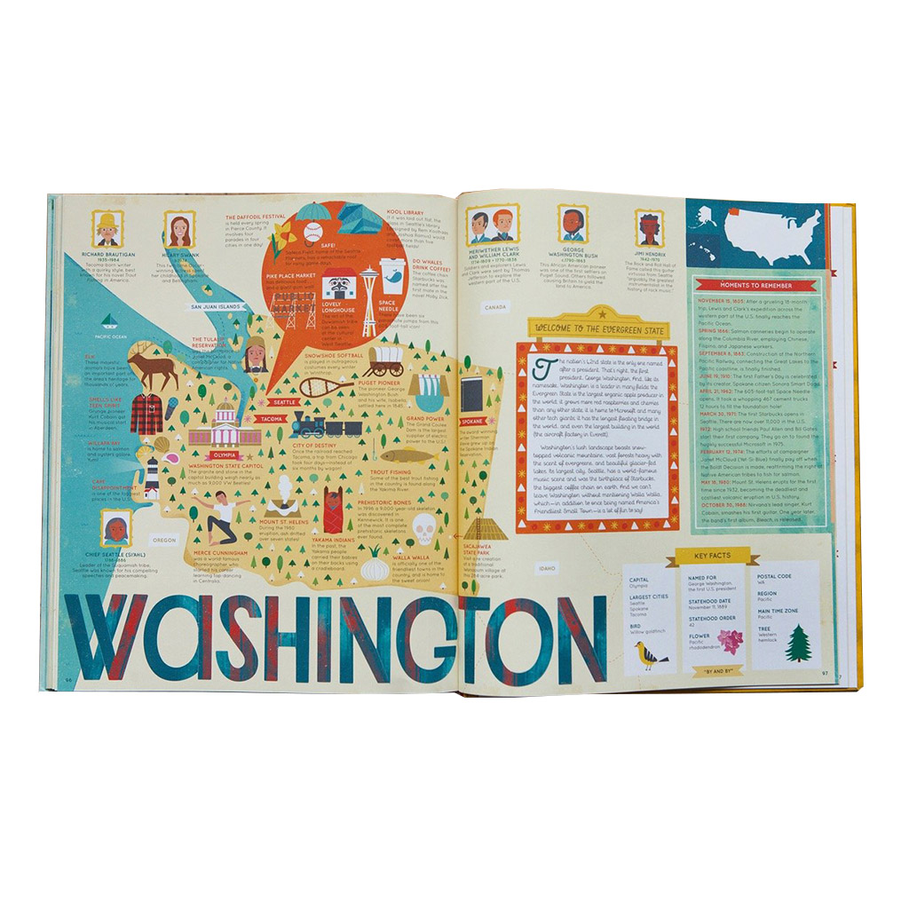 USA State Atlas for Kids - Colorful Maps &amp; Facts! - Happy Little Tadpole