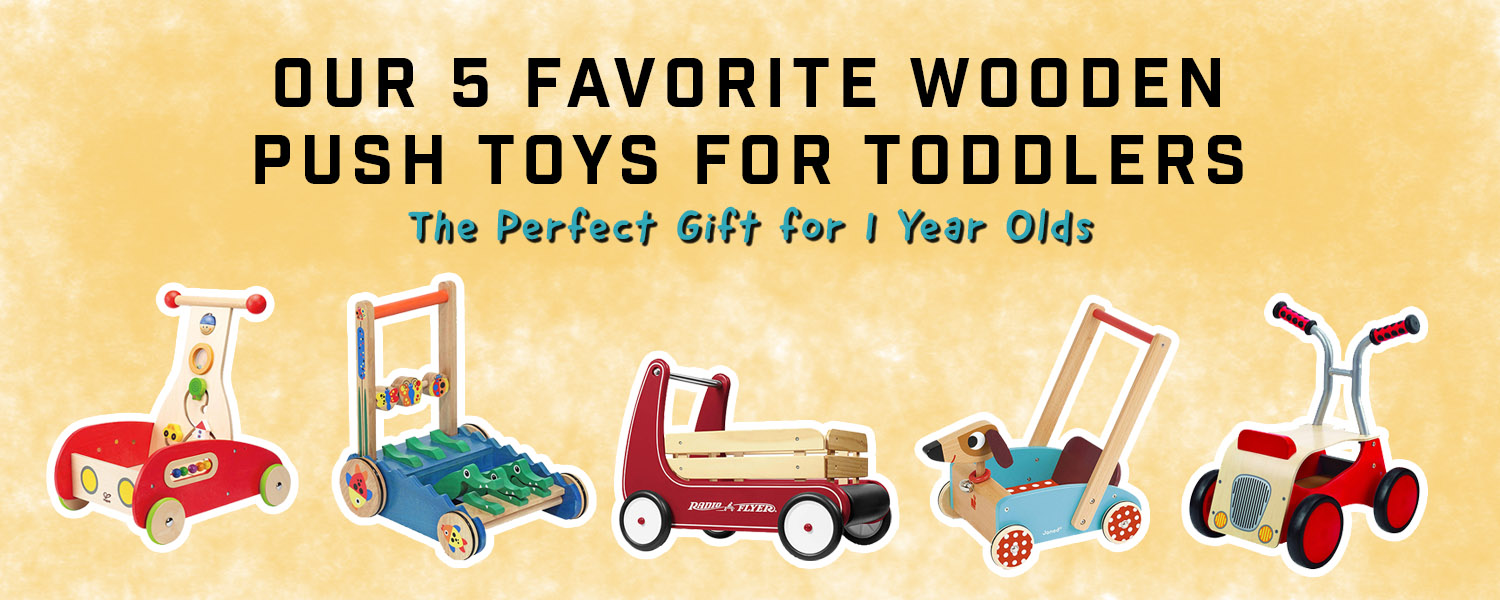Baby Toddler Child Push Walking Wooden Horizontal Slide Animal Development Toys 