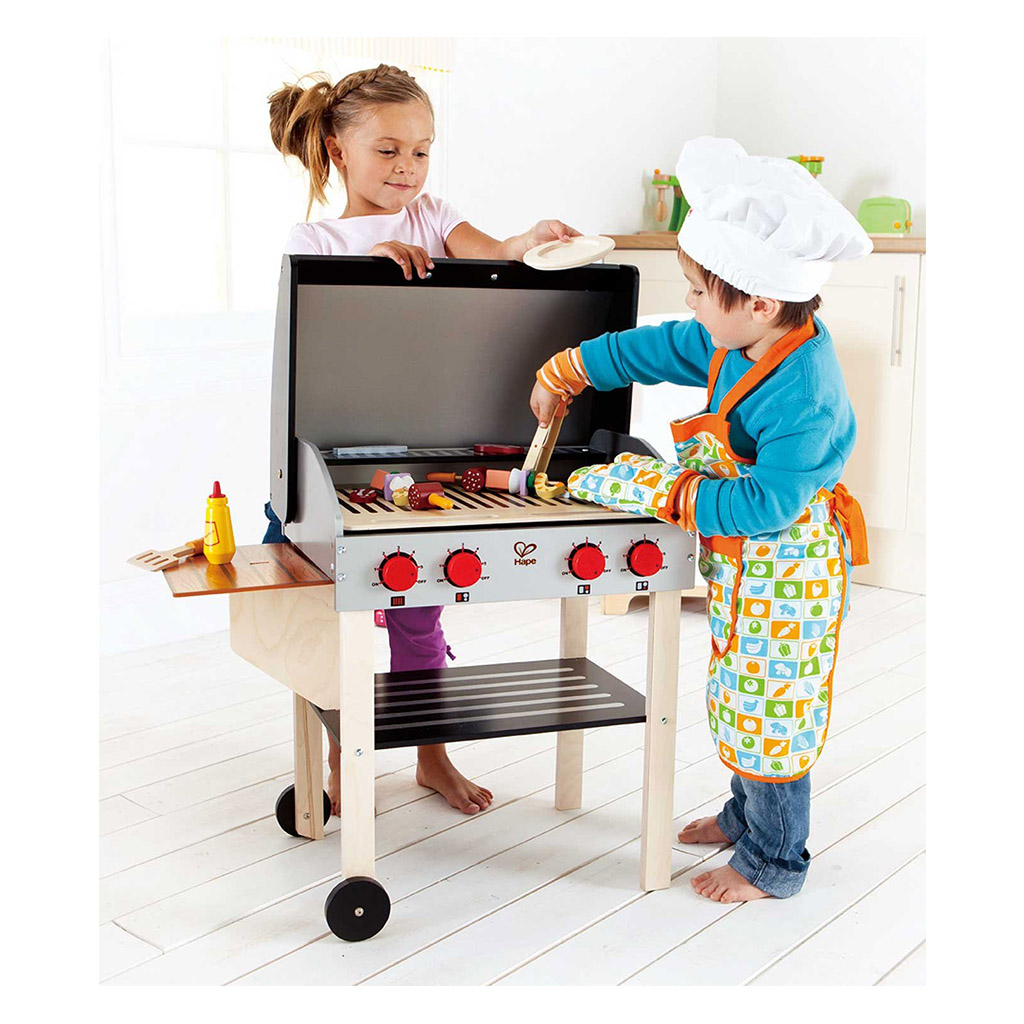 wooden grill kitchen set for kids