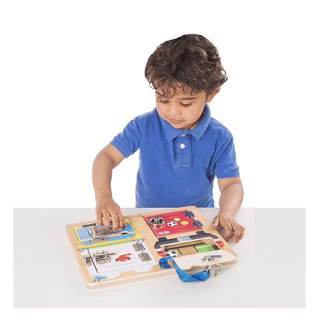 melissa & doug locks and latches board wooden educational toy