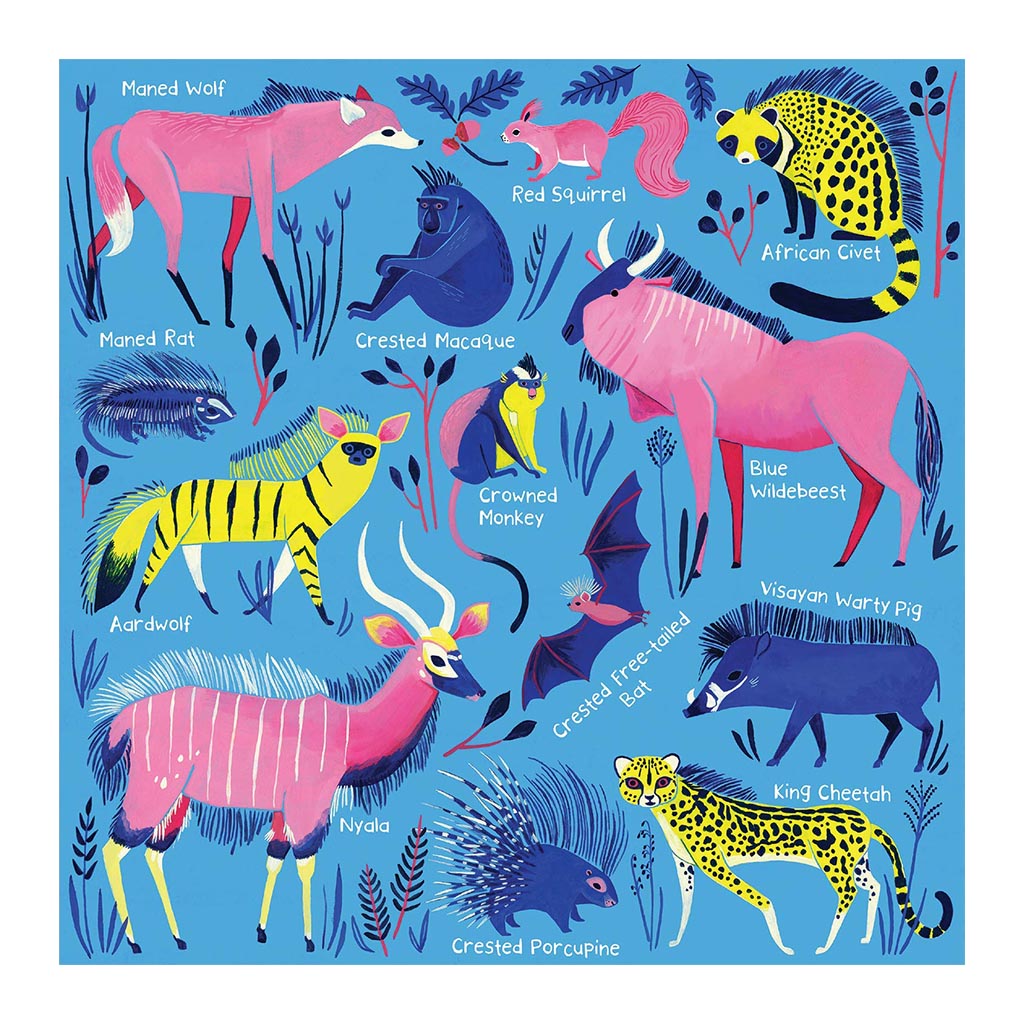 Children's 500 Piece Jigsaw Puzzle featuring Mammals with Mohawks